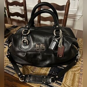 Coach Madison Sabrina Tote Bag 12949 - Black pearlized leather